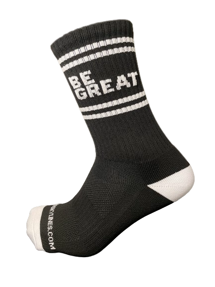 Black Vintage Stripe Crew Socks