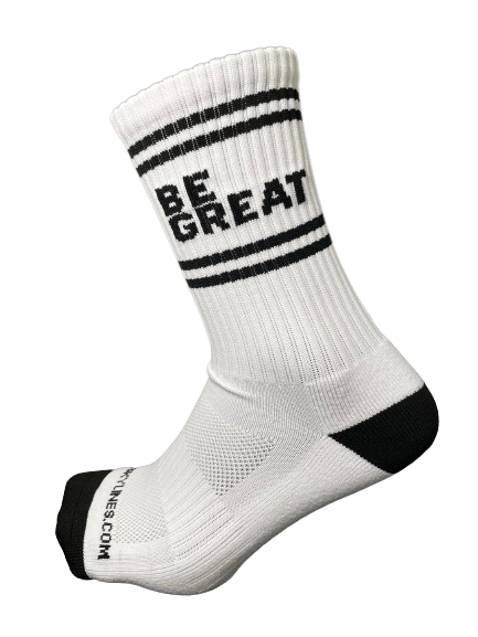 White Vintage Stripe Crew Socks
